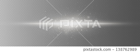 White light line creating a star flare, bright sparkle explosion effect 138762989