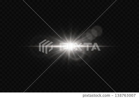 Bright starburst light effect creating illuminating lens flare on dark background Bright starburst light effect creating illuminating lens flare on dark background 138763007