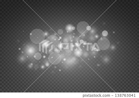 White glowing light particles forming soft bokeh overlay effect background 138763041