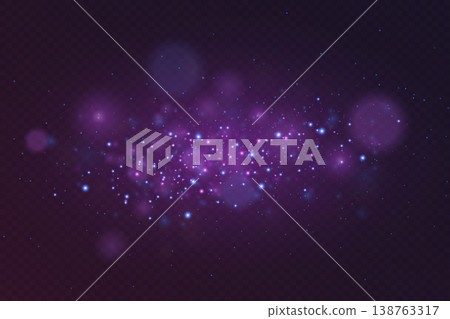 Glowing abstract particles forming a vibrant bokeh light effect on dark background 138763317