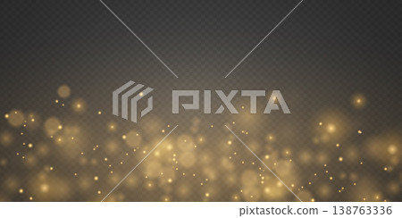 Golden sparkling dust particles with shining bokeh christmas light effect background Golden sparkling dust particles with shining bokeh christmas light effect background 138763336