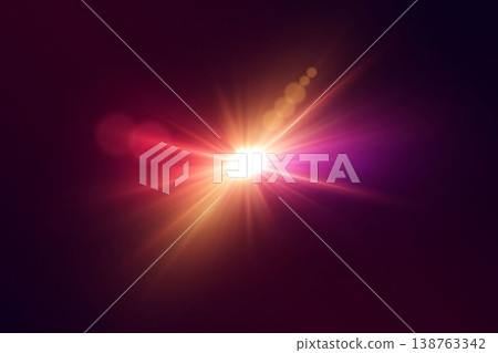 Vibrant glowing light effect creating colorful starburst and warm lens flares Vibrant glowing light effect creating colorful starburst and warm lens flares 138763342