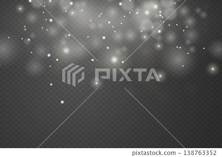 White glowing particles creating abstract light overlay effect with bokeh and glitter White glowing particles creating abstract light overlay effect with bokeh and glitter 138763352