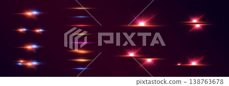 Glowing optical lens flares with starburst light effect for abstract digital design Glowing optical lens flares with starburst light effect for abstract digital design 138763678