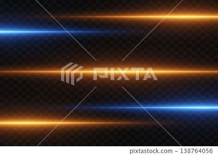 Speeding light beams creating a dynamic neon effect for technology backgrounds 138764056