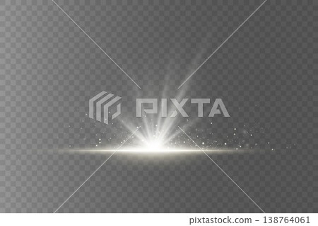 White light rays bursting, creating a transparent star effect with glitter particles White light rays bursting, creating a transparent star effect with glitter particles 138764061