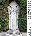 Ornate Ottoman marble wall fountain with intricate carvings 138764130