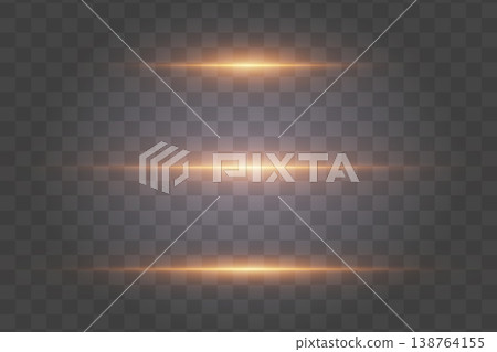 Glowing horizontal lines creating abstract light effect on transparent background Glowing horizontal lines creating abstract light effect on transparent background 138764155