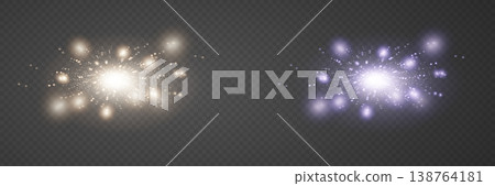 Light burst with glowing sparks and particles for overlay effect background 138764181