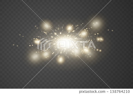 Bursting light effect creating sparkling particles and exploding vibrant energy concept 138764210
