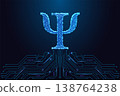 Digital Psychology Symbol. Mental Health, AI Therapy and Neurotech Vector Illustration 138764238