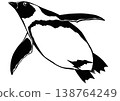 偶爾放鬆一下真好。這是一幅可愛的企鵝剪紙拼貼插畫。 138764249