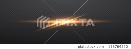 Golden glowing crossing lines creating an optical lens flare special effect 138764330