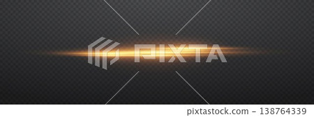 Golden light streak effect creating a cosmic glowing horizontal line on dark background Golden light streak effect creating a cosmic glowing horizontal line on dark background 138764339