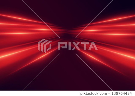 Speeding red light lines creating an abstract futuristic tunnel background Speeding red light lines creating an abstract futuristic tunnel background 138764454