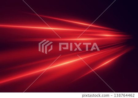 Streaks of red light lines creating a dynamic speed motion effect 138764462