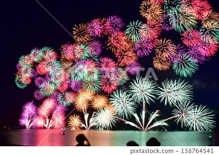 水鄉祭、煙火表演、燃放煙火、島根縣、中國地區 水鄉祭、煙火表演、燃放煙火、島根縣、中國地區 138764541