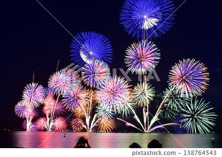 Suigo Festival, Fireworks Display, Launching Fireworks, Shimane, Chugoku Region 138764543