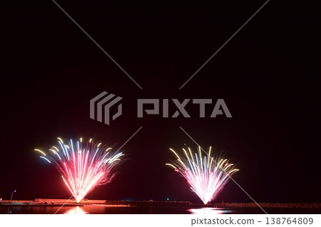 Ube City Fireworks Festival: Fireworks display, Aerial fireworks, Yamaguchi Prefecture, Chugoku region Ube City Fireworks Festival: Fireworks display, Aerial fireworks, Yamaguchi Prefecture, Chugoku region 138764809