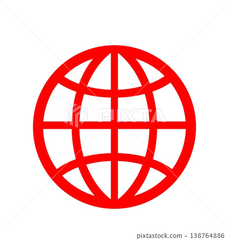 A globe icon (red) representing a network connecting the world. A globe icon (red) representing a network connecting the world. 138764886