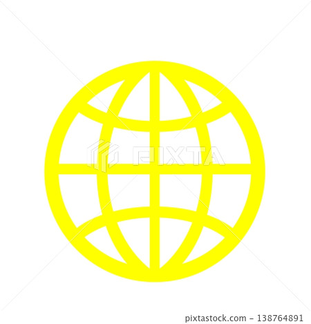 A globe icon (yellow) representing a network connecting the world. A globe icon (yellow) representing a network connecting the world. 138764891