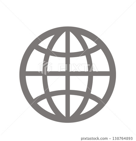 一個地球圖示(灰色),代表連結世界的網路。 一個地球圖示(灰色),代表連結世界的網路。 138764893