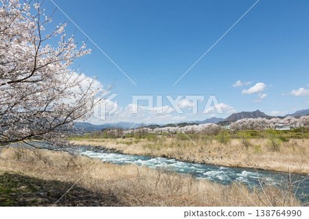 The Agatsuma River in spring, Gunma Prefecture The Agatsuma River in spring, Gunma Prefecture 138764990