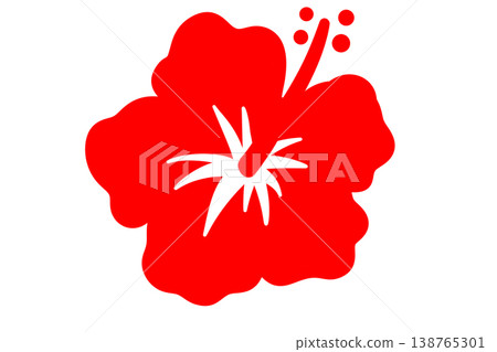 簡單的紅色木槿花 簡單的紅色木槿花 138765301