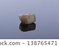 High-quality zirconia dental crown on white background. Dental ceramic crown professional dental lab 138765471