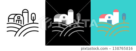 Simple farm icon Simple farm icon 138765816