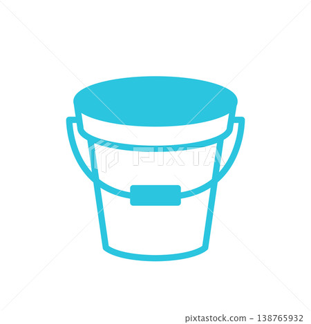 Bucket icon. Isolated on white. Blue icon 138765932