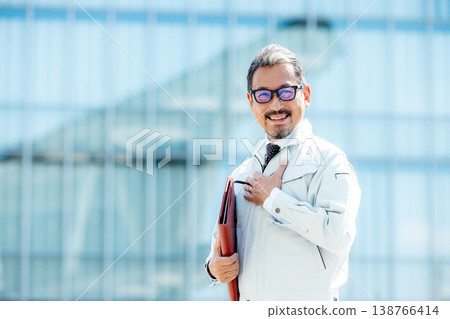 A man wearing work clothes 138766414
