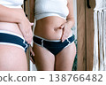 Curvy body. Natural skin texture close up. Real body concept 138766482