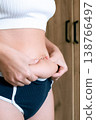 Curvy woman. Natural belly fat close up. Body acceptance concept 138766497