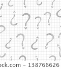 Grey monochrome question mark seamless pattern on checkered background. Decorative punctuation mark and FAQ, light gray vector backdrop 138766626