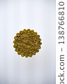 Isolated Ancient Round Gold Jewelry Artifact on White Background. High quality photo 138766810