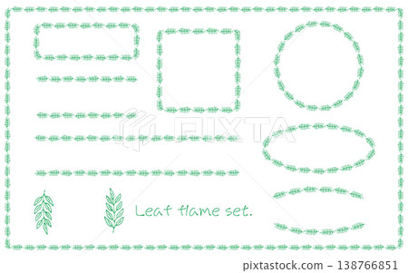 A frame set featuring green leaves. A frame set featuring green leaves. 138766851