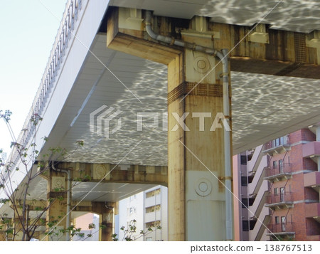 View from under the elevated railway View from under the elevated railway 138767513