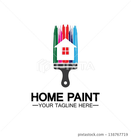 Home Painting Vector Logo Design.Home House Painting Service Coloring Logo Design Template.House painting service, decor and repair multicolor icon Vector logo. Home Painting Vector Logo Design.Home House Painting Service Coloring Logo Design Template.House painting service, decor and repair multicolor icon Vector logo. 138767719