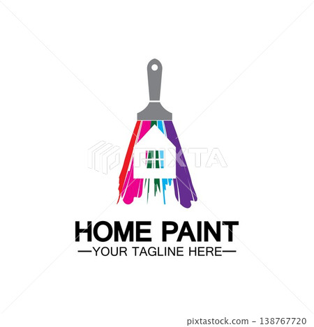 Home Painting Vector Logo Design.Home House Painting Service Coloring Logo Design Template.House painting service, decor and repair multicolor icon Vector logo. Home Painting Vector Logo Design.Home House Painting Service Coloring Logo Design Template.House painting service, decor and repair multicolor icon Vector logo. 138767720