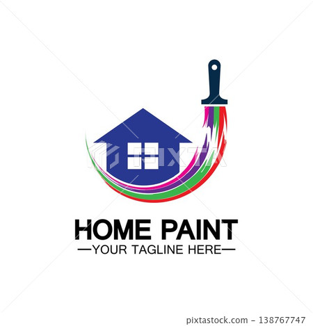 Home Painting Vector Logo Design.Home House Painting Service Coloring Logo Design Template.House painting service, decor and repair multicolor icon Vector logo. Home Painting Vector Logo Design.Home House Painting Service Coloring Logo Design Template.House painting service, decor and repair multicolor icon Vector logo. 138767747