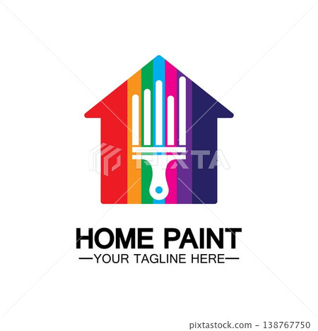 Home Painting Vector Logo Design.Home House Painting Service Coloring Logo Design Template.House painting service, decor and repair multicolor icon Vector logo. Home Painting Vector Logo Design.Home House Painting Service Coloring Logo Design Template.House painting service, decor and repair multicolor icon Vector logo. 138767750