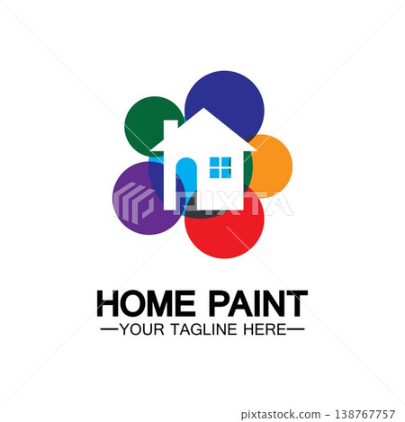 Home Painting Vector Logo Design.Home House Painting Service Coloring Logo Design Template.House painting service, decor and repair multicolor icon Vector logo. Home Painting Vector Logo Design.Home House Painting Service Coloring Logo Design Template.House painting service, decor and repair multicolor icon Vector logo. 138767757