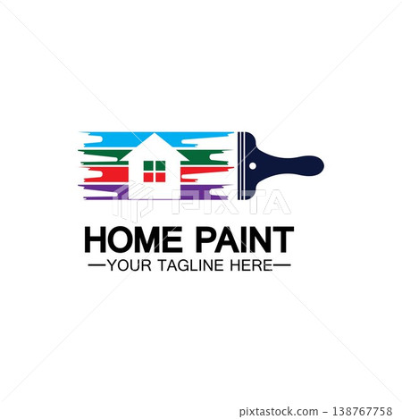 Home Painting Vector Logo Design.Home House Painting Service Coloring Logo Design Template.House painting service, decor and repair multicolor icon Vector logo. Home Painting Vector Logo Design.Home House Painting Service Coloring Logo Design Template.House painting service, decor and repair multicolor icon Vector logo. 138767758