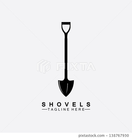 Shovel icon logo vector illustration design.Black Shovel icon logo isolated on white background. Shovel silhouette. Gardening tool. Tool for horticulture, agriculture, farming. Logo design template Shovel icon logo vector illustration design.Black Shovel icon logo isolated on white background. Shovel silhouette. Gardening tool. Tool for horticulture, agriculture, farming. Logo design template 138767930