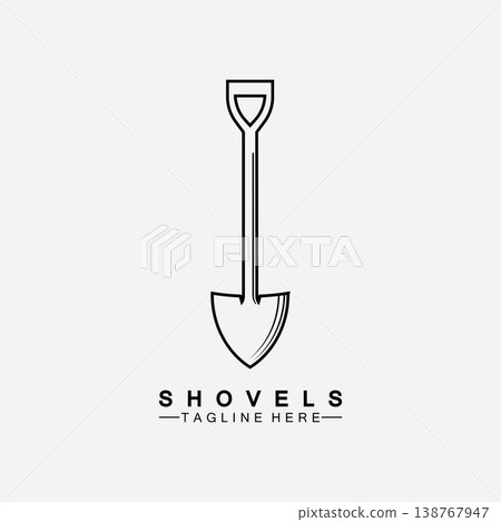 Shovel icon logo vector illustration design.Black Shovel icon logo isolated on white background. Shovel silhouette. Gardening tool. Tool for horticulture, agriculture, farming. Logo design template Shovel icon logo vector illustration design.Black Shovel icon logo isolated on white background. Shovel silhouette. Gardening tool. Tool for horticulture, agriculture, farming. Logo design template 138767947