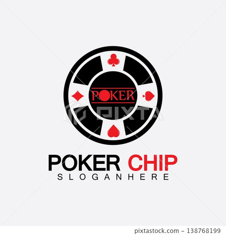 Casino chip icon, poker chip vector icon logo,Casino chips for poker or roulette.Vector illustration isolated on white background. 138768199
