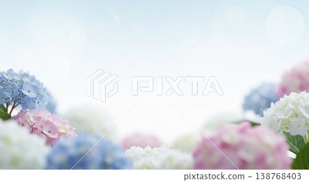 繡球花和雨季的矢量插圖背景 繡球花和雨季的矢量插圖背景 138768403