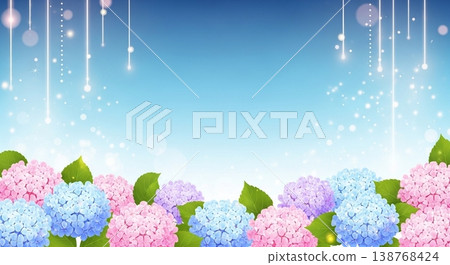 Vector illustration background of hydrangea and rainy season Vector illustration background of hydrangea and rainy season 138768424