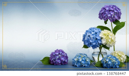 Vector illustration background of hydrangea and rainy season Vector illustration background of hydrangea and rainy season 138768447